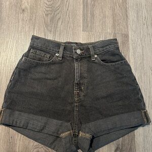High-Waisted Black BDG Denim Shorts
